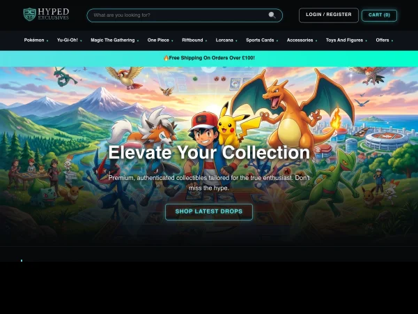 Hyped Exclusives | Premium TCG & Collectibles Website Design