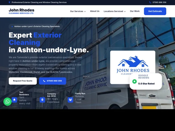 Local Exterior Cleaning Specialists | Ashton, Manchester & Tameside Website Design