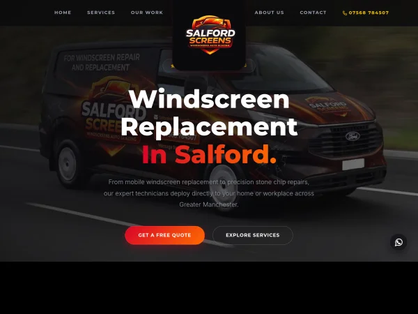 Windscreen Replacement Salford | Mobile Auto Glazing | Salford Screens Website Design