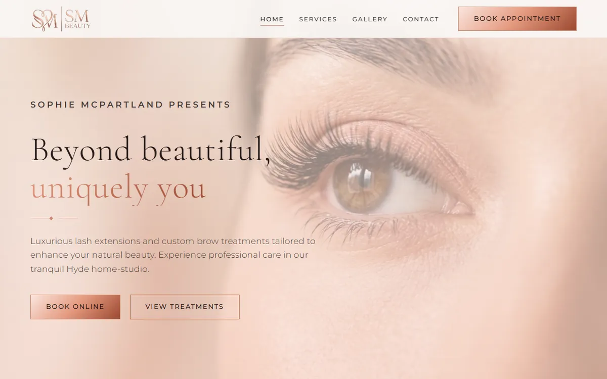 Best Lash Extensions & Brow Treatments in Hyde, Tameside | SM beauty Website Design